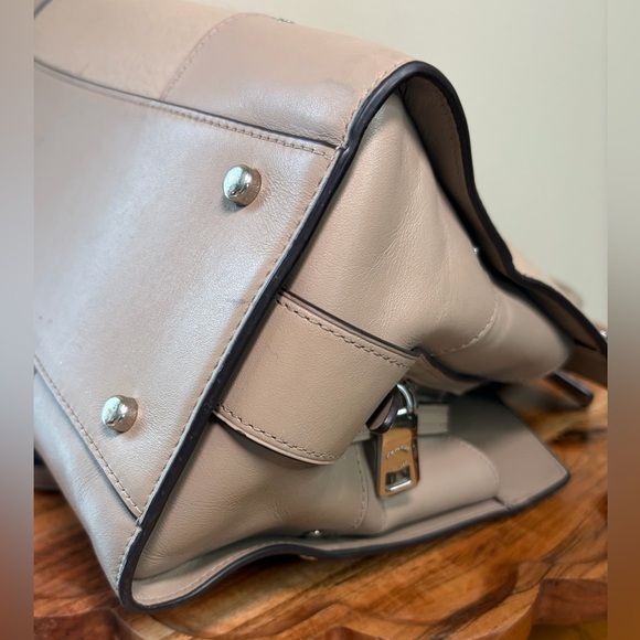 Coach Mercer Satchel 30 Metallic Taupe Convertible Crossbody Taupe 57690 EUC - Picture 13 of 16